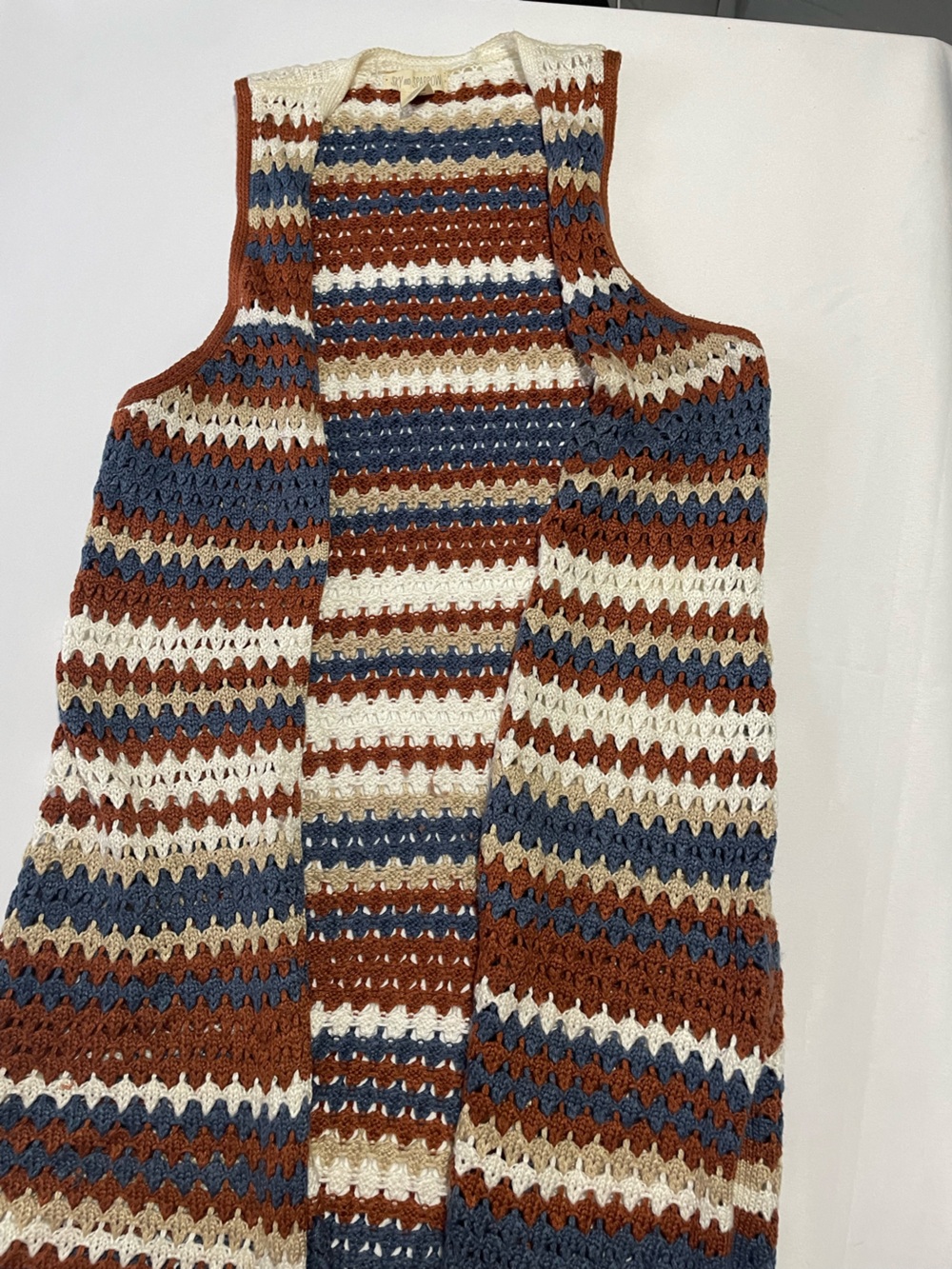 Sky and Sparrow Anthropologie Crochet Fringe Cardigan Duster S/M